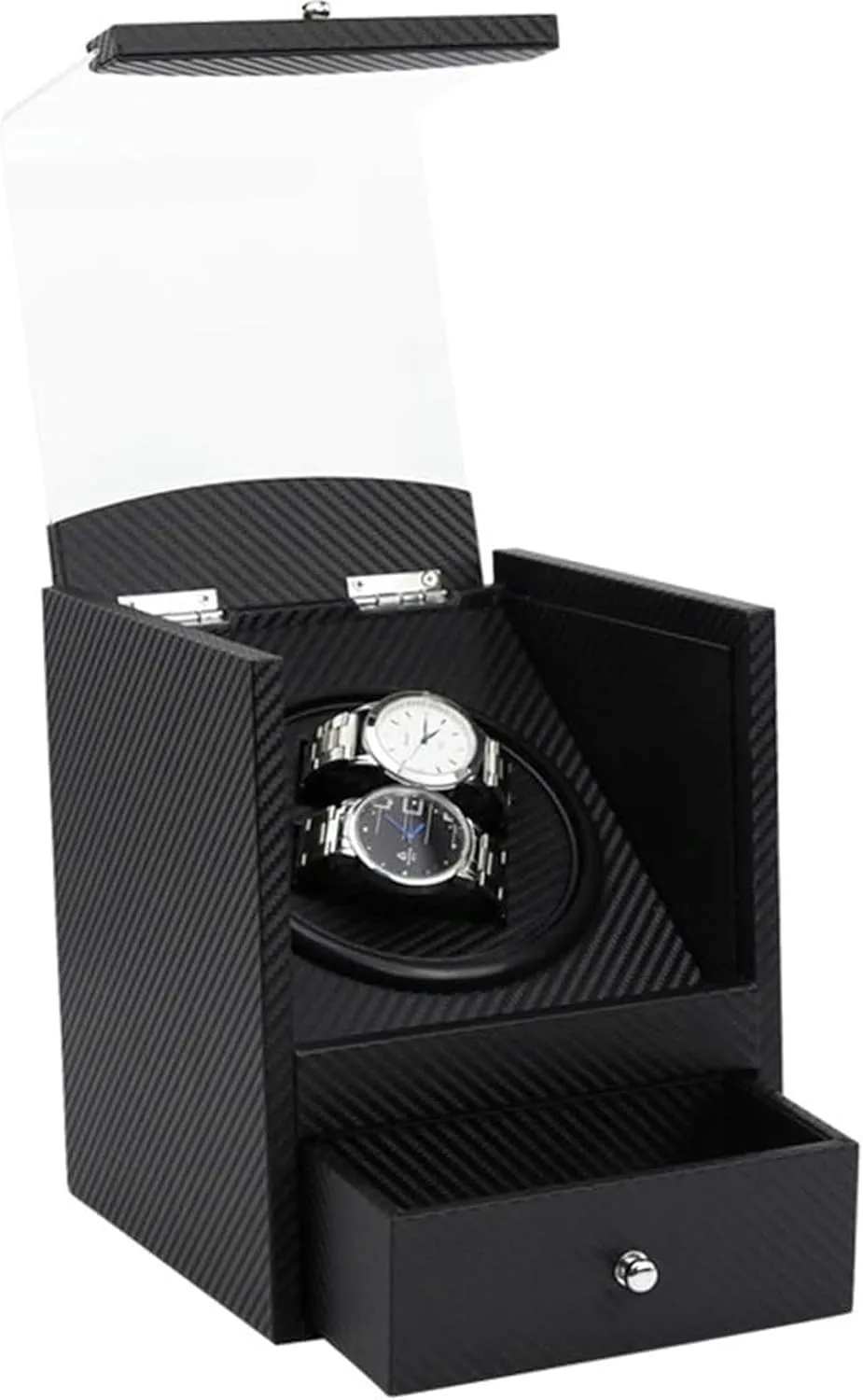 Quiet Motor, Mechanical Watch Storage, Luxury Turntable Device, Single Winding Box for Watches Automatic quantify 2 0 Watch Winder Box with 