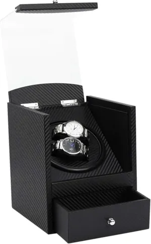 Quiet Motor, Mechanical Watch Storage, Luxury Turntable Device, Single Winding Box for Watches Automatic quantify 2 0 Watch Winder Box with 