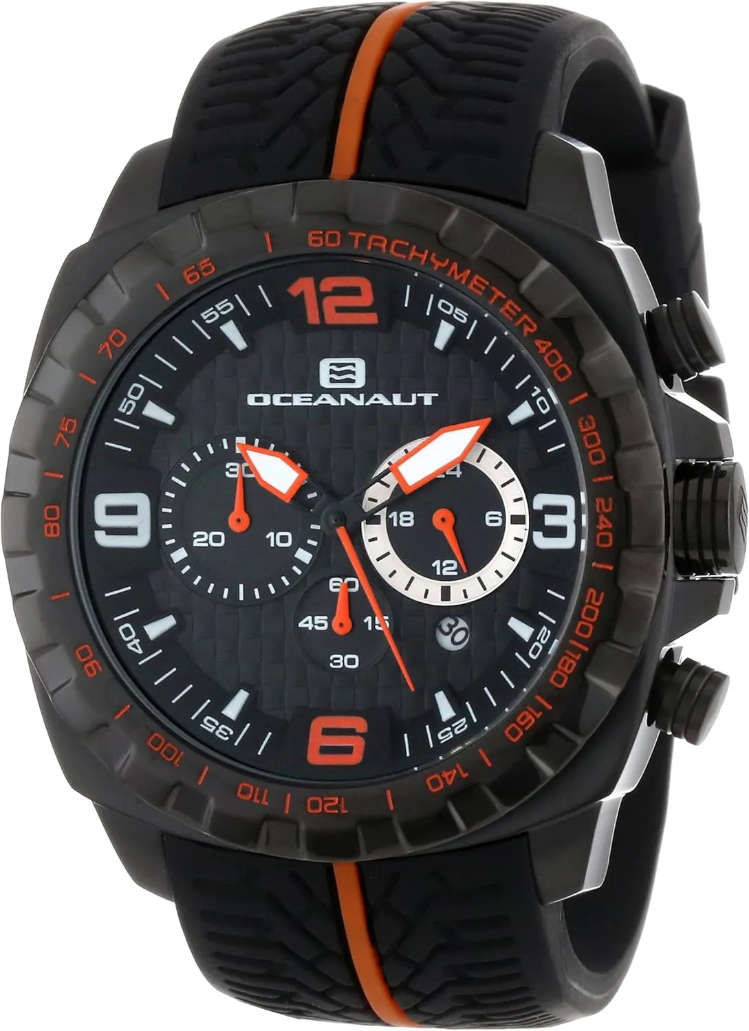 Racer Chronograph Stainless unquestionably bump Steel Watch with Two-Tone Tire-Tread Strap Oceanaut Men's OC1126 