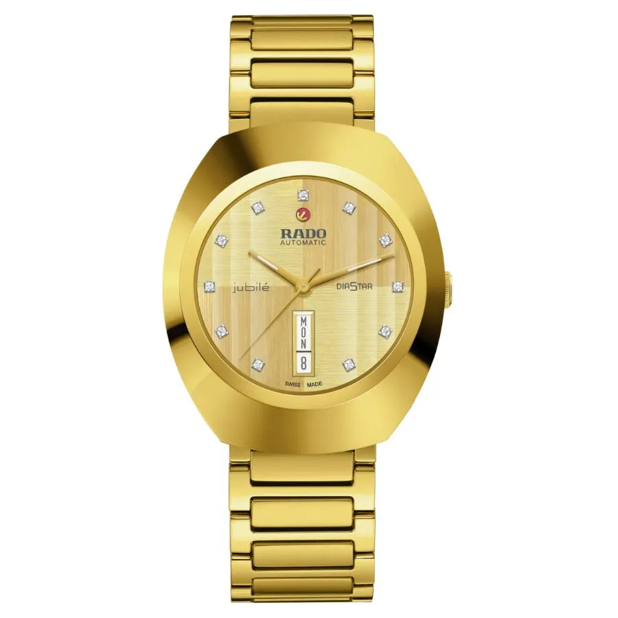 Rado Diastar Original Automatic Diamond Gold Dial Unisex Watch R12161733