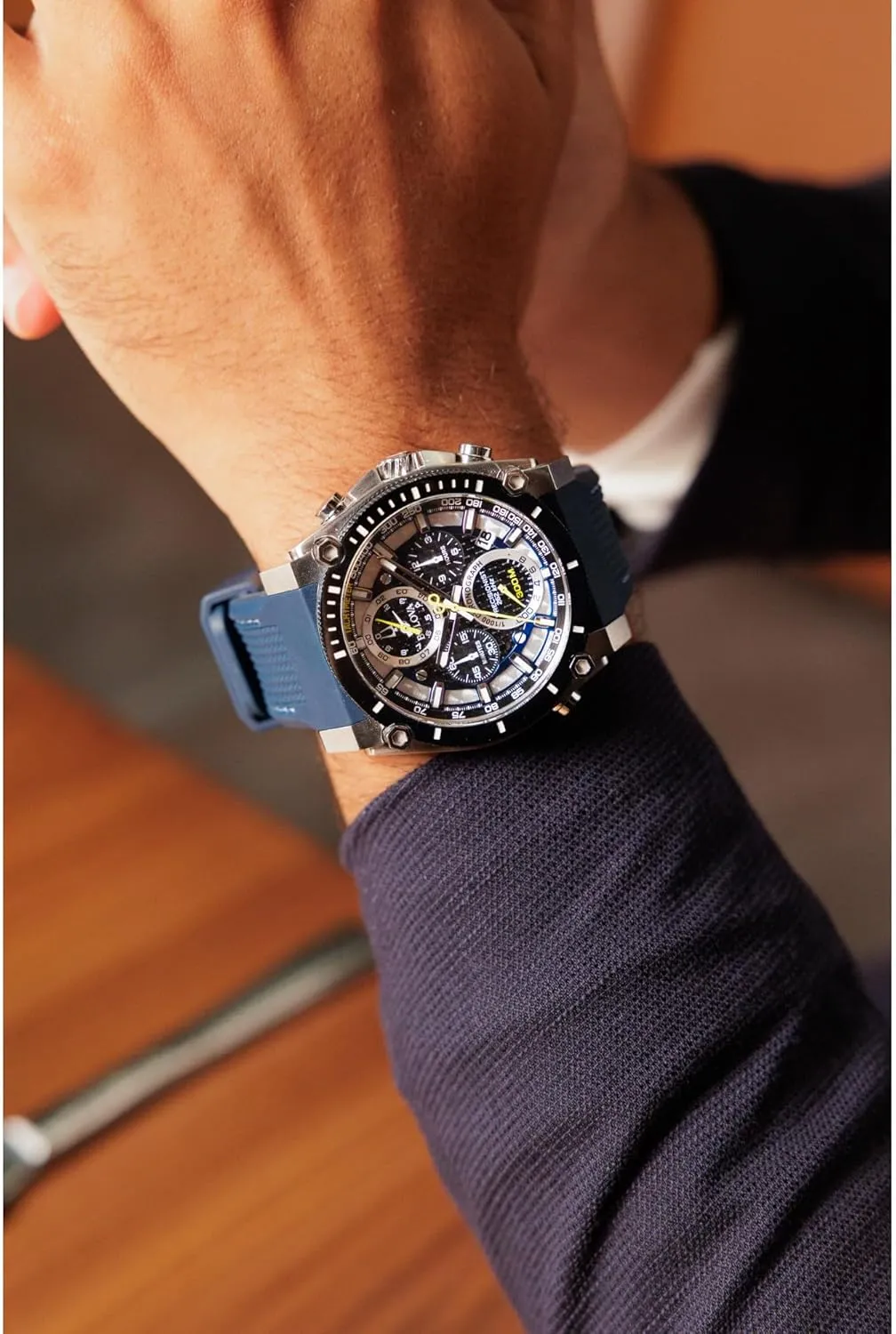 railway Men's Icon High Precision Quartz Chronograph Watch, Curved Mineral Crystal Bulova 