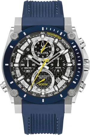 railway Men's Icon High Precision Quartz Chronograph Watch, Curved Mineral Crystal Bulova 