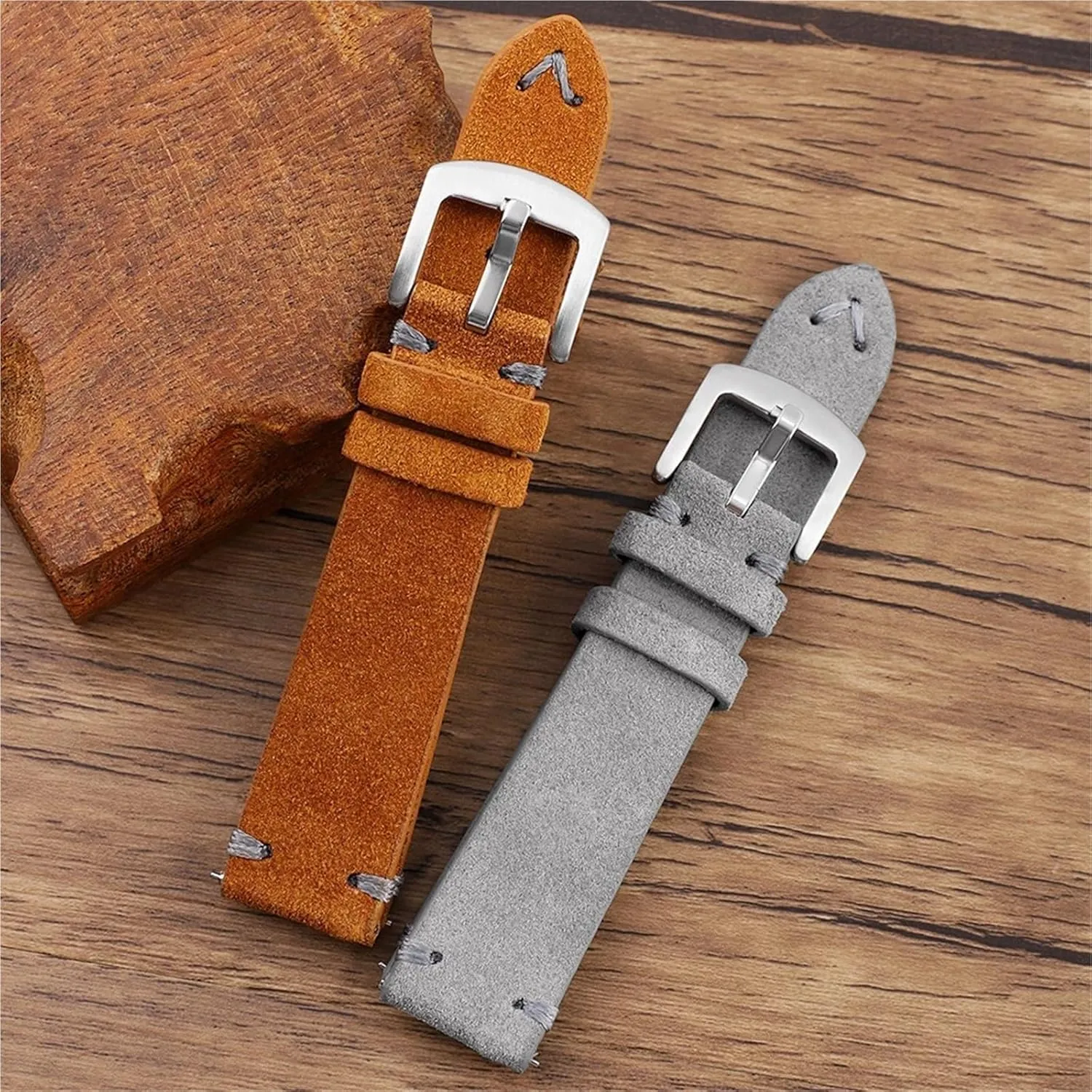 random Release Handmade Stitching Watchband Watch Accessories Vintage Soft Suede Watch Strap Quick 