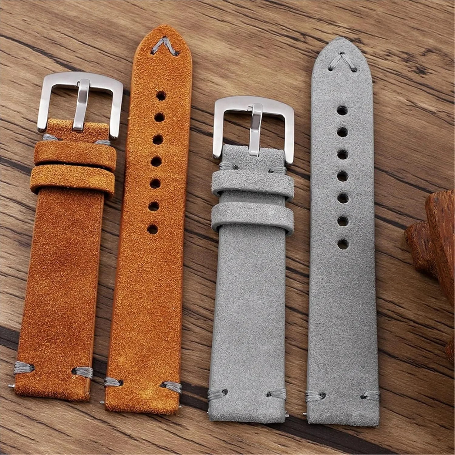 random Release Handmade Stitching Watchband Watch Accessories Vintage Soft Suede Watch Strap Quick 