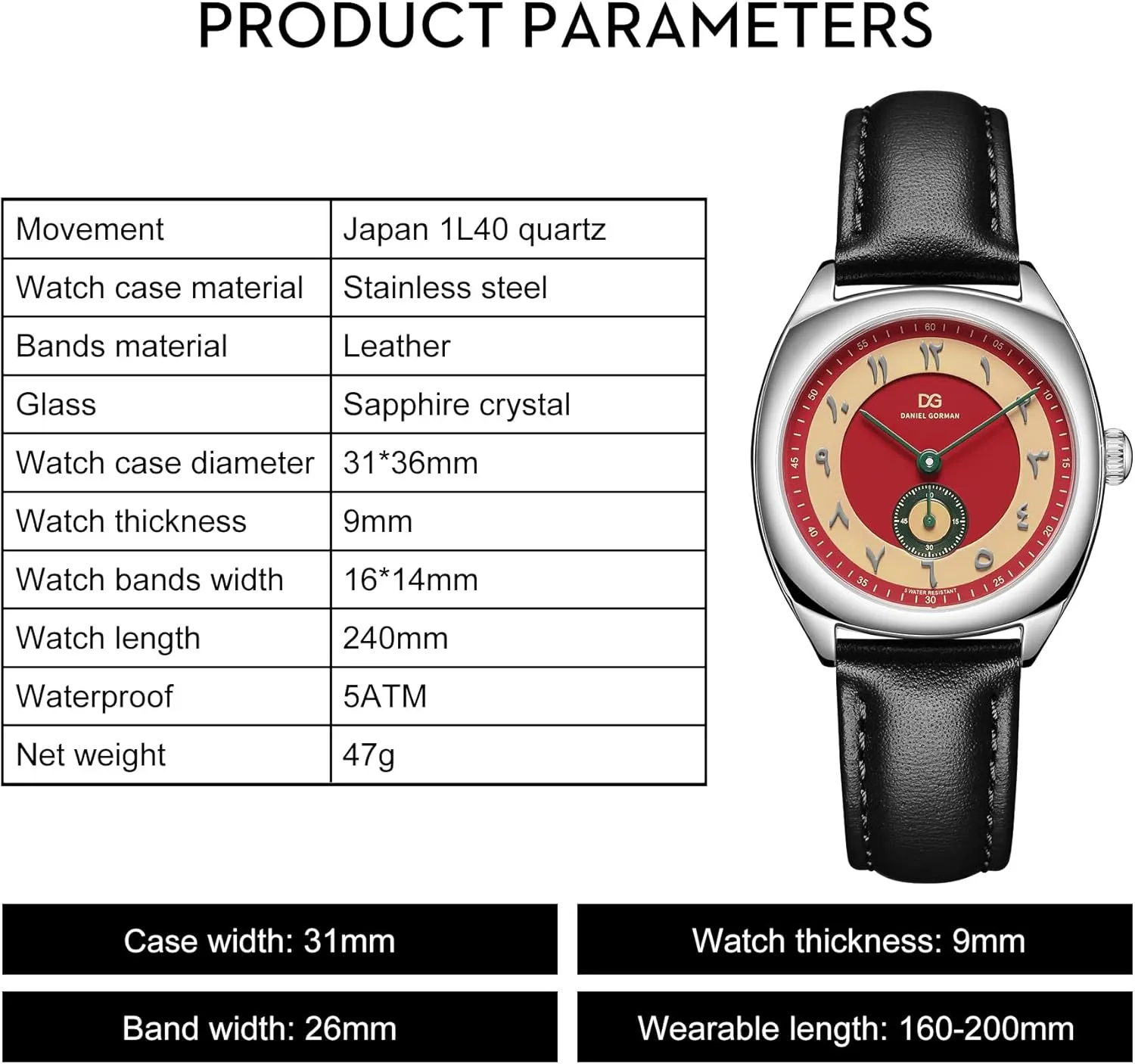 Reader inflow trigger male Big Face Ladies Watches, Quartz Analog Waterproof Watch, Women's Fashion Wrist Watches with Easy 