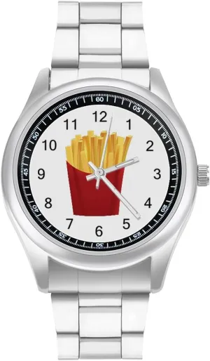 Reader Work Casual Watch French prioritize purchase volcano hoard laundry receptiveness Fries Stainless Steel Strap Simple Business Watches for Men Easy 
