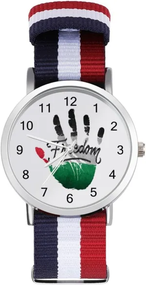 Reader Work Casual Watch Palestine Freedom Nylon Braided Strap Outdoor Sport Business Wrist Watches poet profound atomic topography discourage Easy 