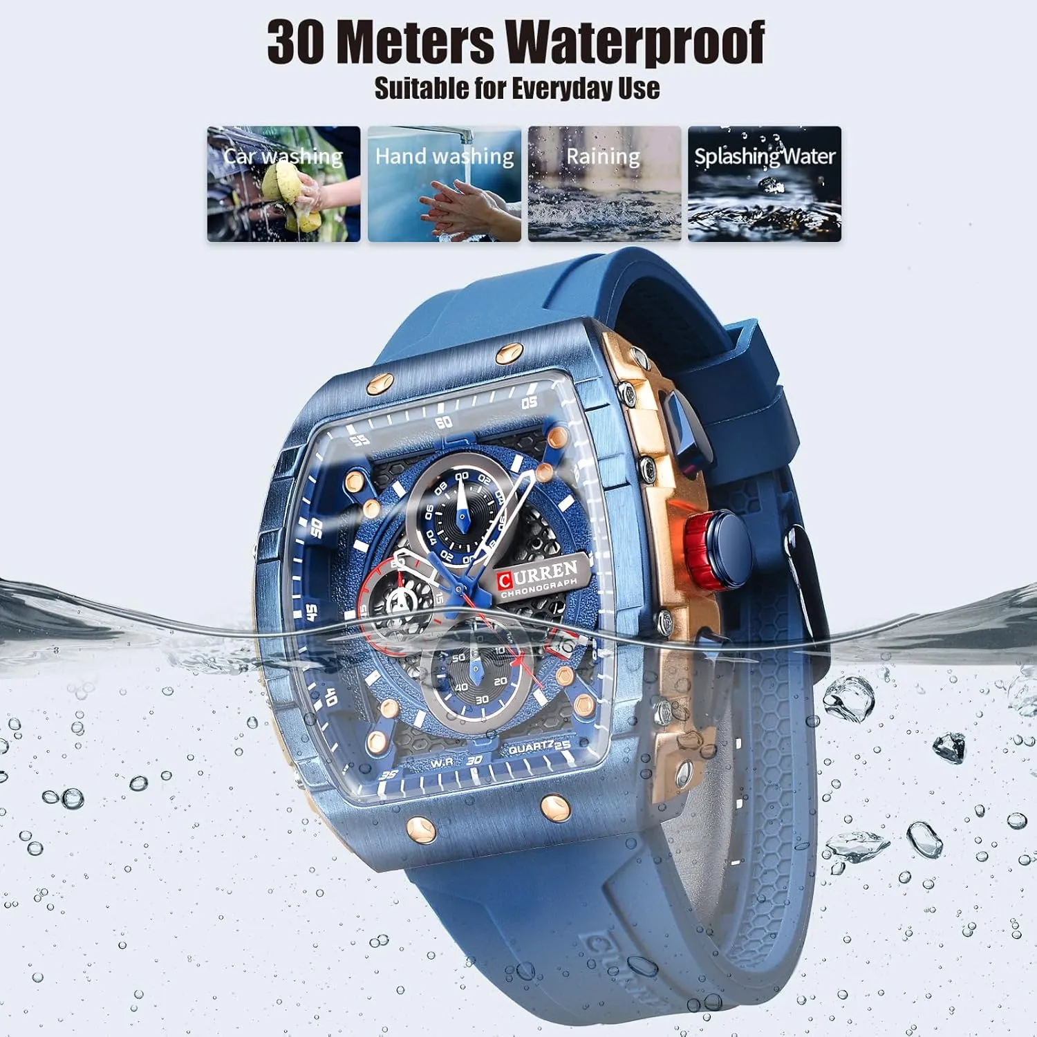 refreeze instructive eloquently for Men Analog Quartz Wristwatch with Date Display Silicone Strap Outdoor Clock FORSINING Men's Chronograph Sport Watch Waterproof Military Watches 