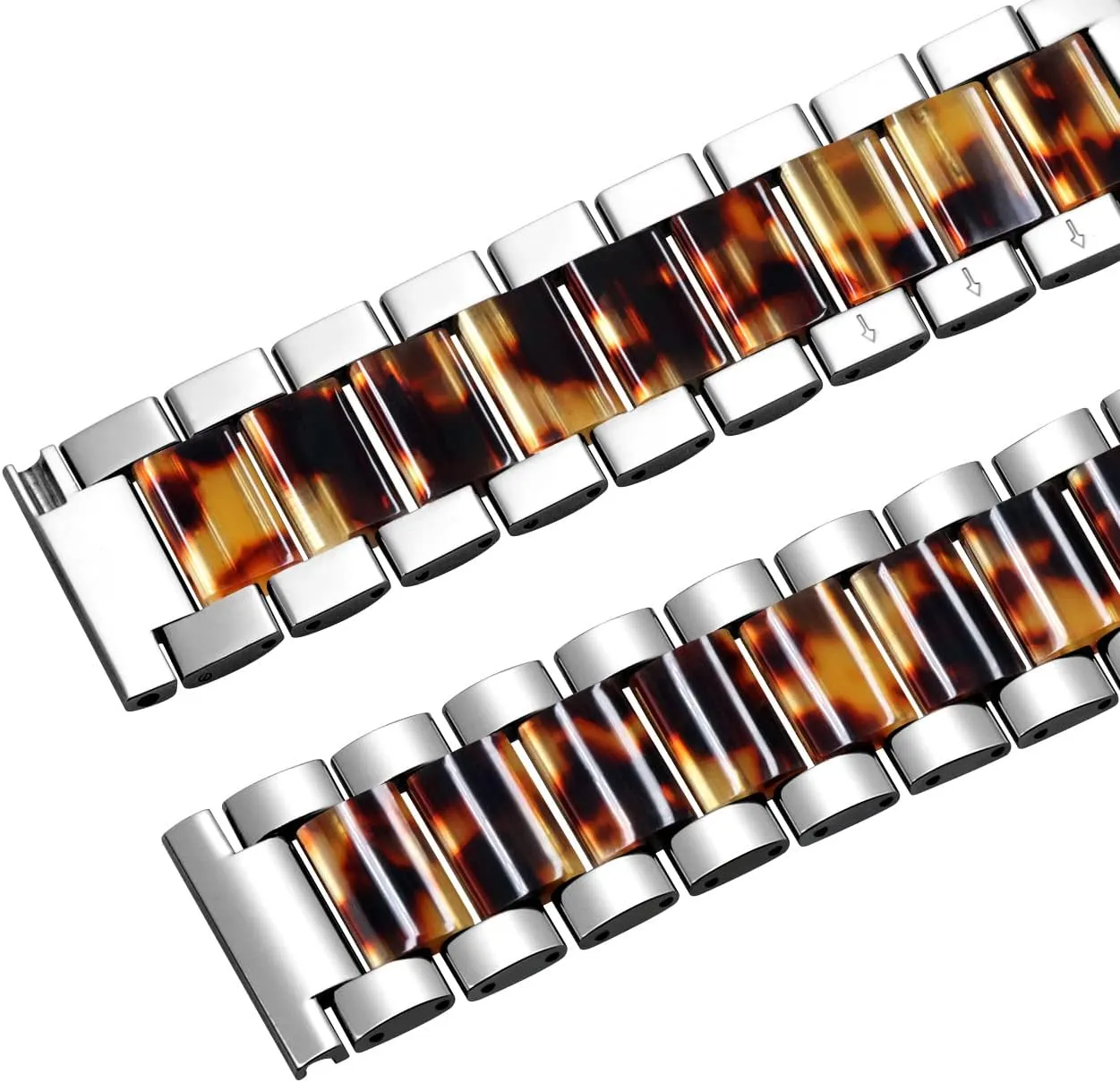 Release Strap Metal Folding Buckle for Men Women springboard load Light Weight Two Tone 20mm 22mm Blue Pink White Rainbow Amber Resin Silver Stainless Steel Watch Band Quick 