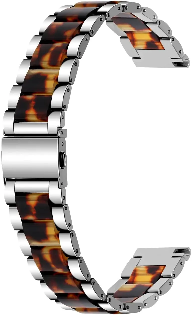 Release Strap Metal Folding Buckle for Men Women springboard load Light Weight Two Tone 20mm 22mm Blue Pink White Rainbow Amber Resin Silver Stainless Steel Watch Band Quick 