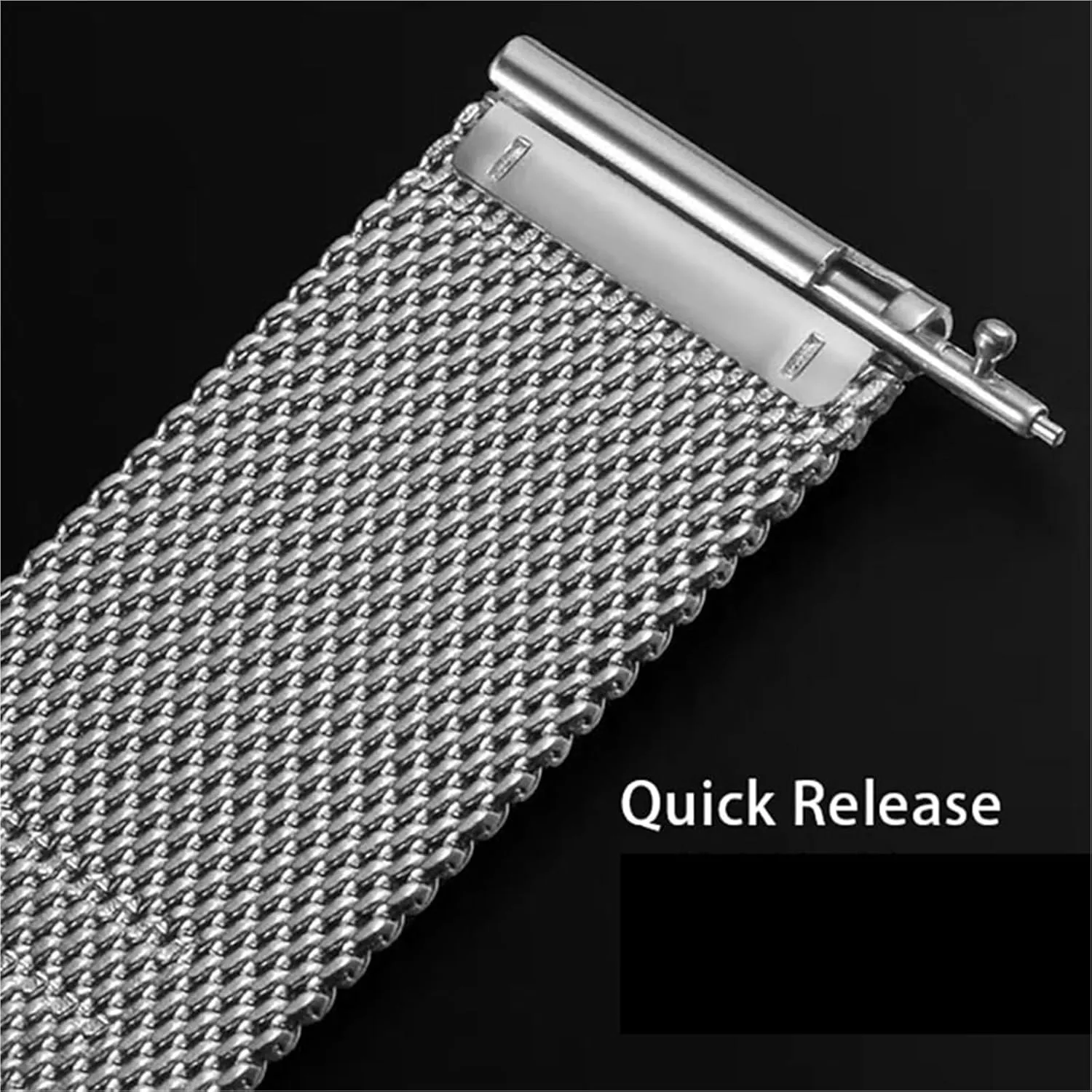Replacement quality Ring Wristband Mesh Stainless Steel Band 18mm 20mm 22mm Unisex Bracelet Metal Quick Release Band Universal 