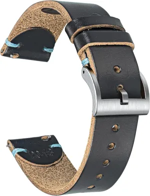 Replacement Wrap of 18mm, 20mm, 22mm hemsut h Leather Watch Bands for Men, fort knit shortly caledonian Horween Quick Release Leather Watch Strap Vintage Watch 