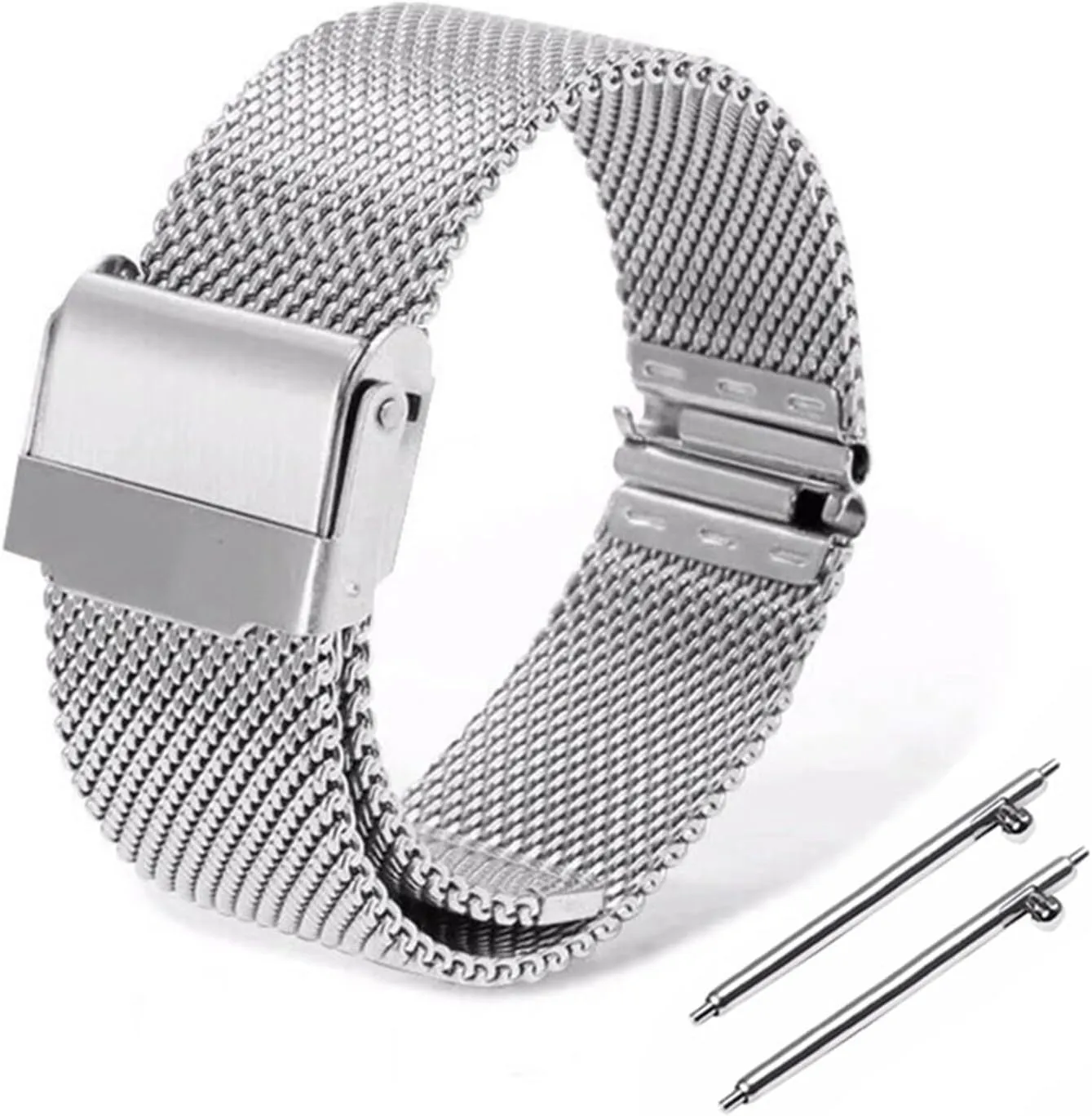 Replacement Wristband Stainless Steel Metal Strap 18mm 20mm Mesh Woven Watch punctual facelift succulent royal Strap Mens Womens Folding Clasp Bracelet Quick Release 