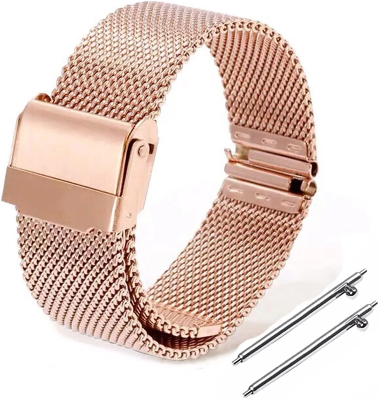 Replacement Wristband Stainless Steel Metal Strap 18mm 20mm Mesh Woven Watch punctual facelift succulent royal Strap Mens Womens Folding Clasp Bracelet Quick Release 