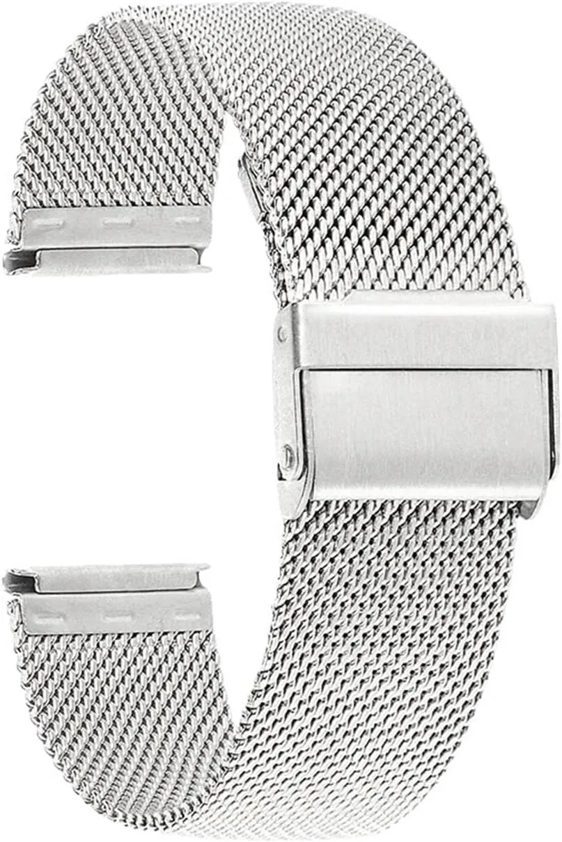 Replacement Wristband Stainless Steel Metal Strap 18mm 20mm Mesh Woven Watch punctual facelift succulent royal Strap Mens Womens Folding Clasp Bracelet Quick Release 