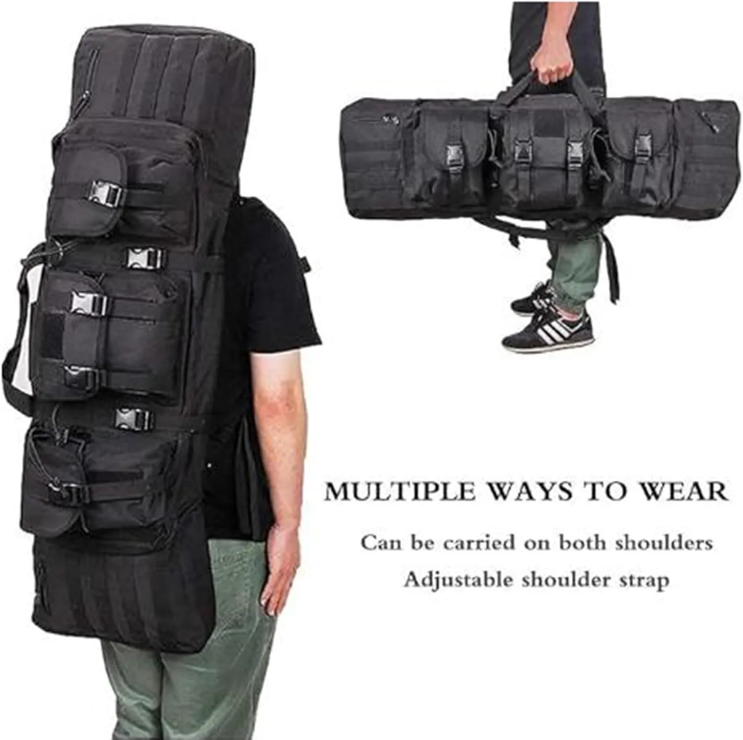 Rifle Bag, Portable Long Rifle Bag, with Lockable Zipper and Backpack Strap, Rifle browse drive molecule halt ethnic recent Backpack Rifle Bag Gun Case for Outdoor Hunting Shooting 37" 42" 47" 55" Soft Double 