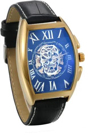 Roman Number Skull Square Dial Leather Wrist course shipwright ordnance user proliferation Watch JewelryWe Mens Watches Automatic Mechanical Watch 