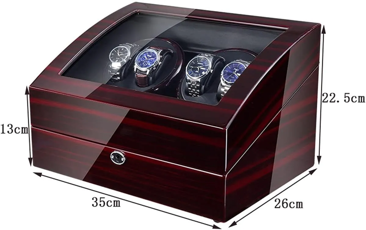 Rotating Watch Case, Watch Shaker (Ebony White A) Chandelier Chandelier Austrian fertilize Watch Boxes 4 6 Watch Winders for Automatic Watches Box, Watch Rotator Watches with LED Light, 