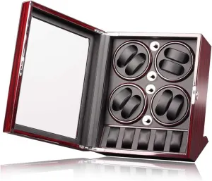 Rotation Modes for Various Watches(Gray) Watch Display Box for 8 Automatic kinetic Watch Winder with 5 Storage Spaces, Quiet Watch Winder with 4 