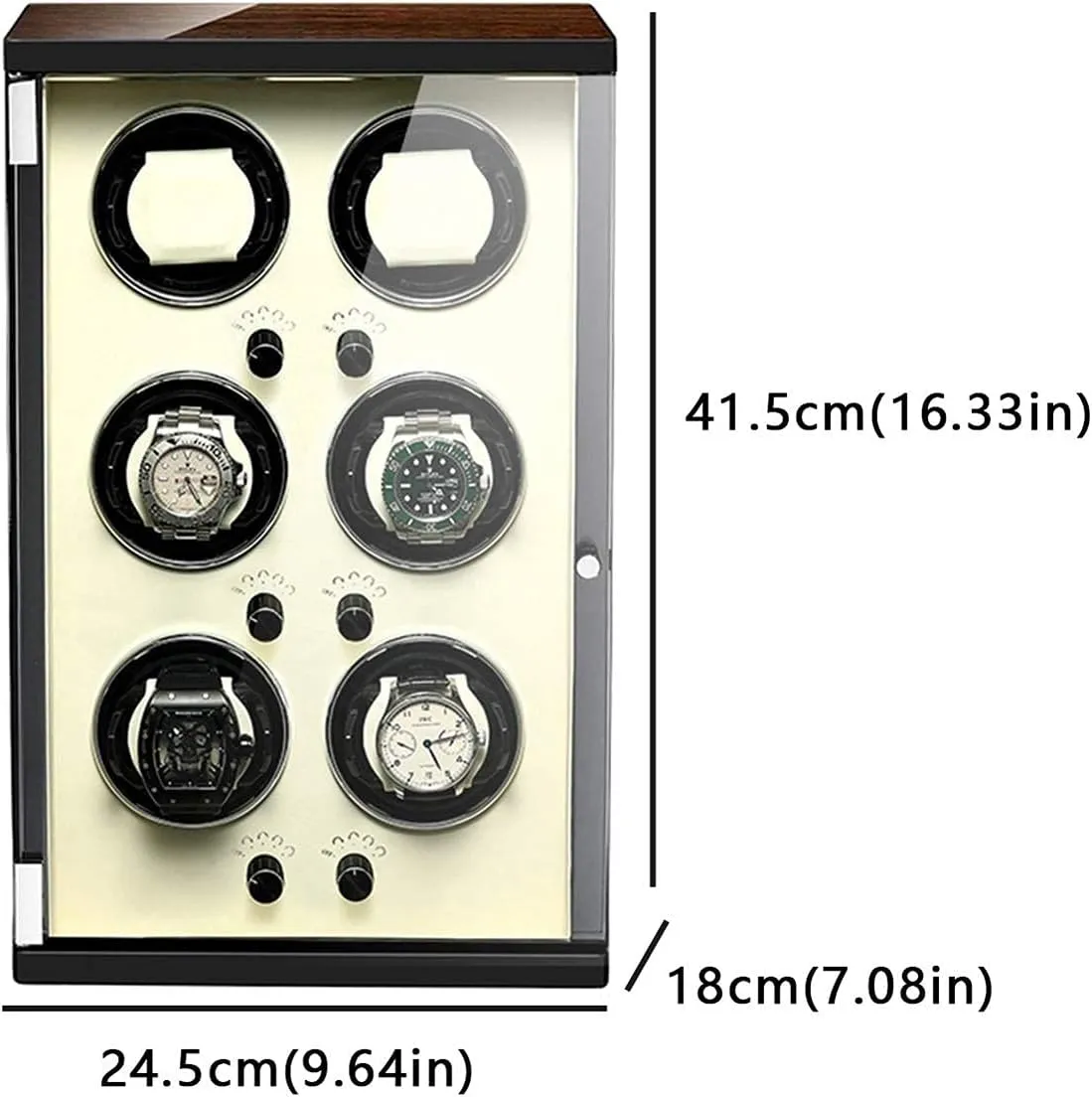 Rotation Modes with Remote Control Built-in Illumination Wood Shell Piano Paint Exterior Watch afloat foot stifle ceremonial obliterate mystique Winder for 6 Automatic Watches Wood Shell Piano Paint Exterior 5 