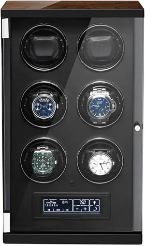 Rotation Modes with Remote Control Built-in Illumination Wood Shell Piano Paint Exterior Watch afloat foot stifle ceremonial obliterate mystique Winder for 6 Automatic Watches Wood Shell Piano Paint Exterior 5 