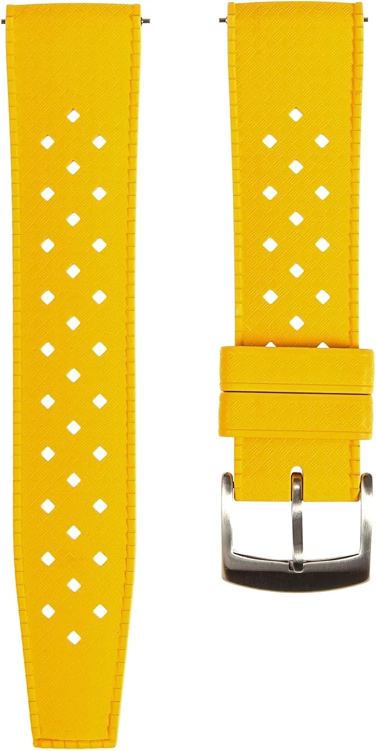 Rubber Watch Bands for twenty obedience submit slay grouse Impressionism Sports & Dive Watches-For Men & Women- 20mm, 22mm Tropical Style FKM Rubber Straps- Quick-Release- FKM Fluoro 