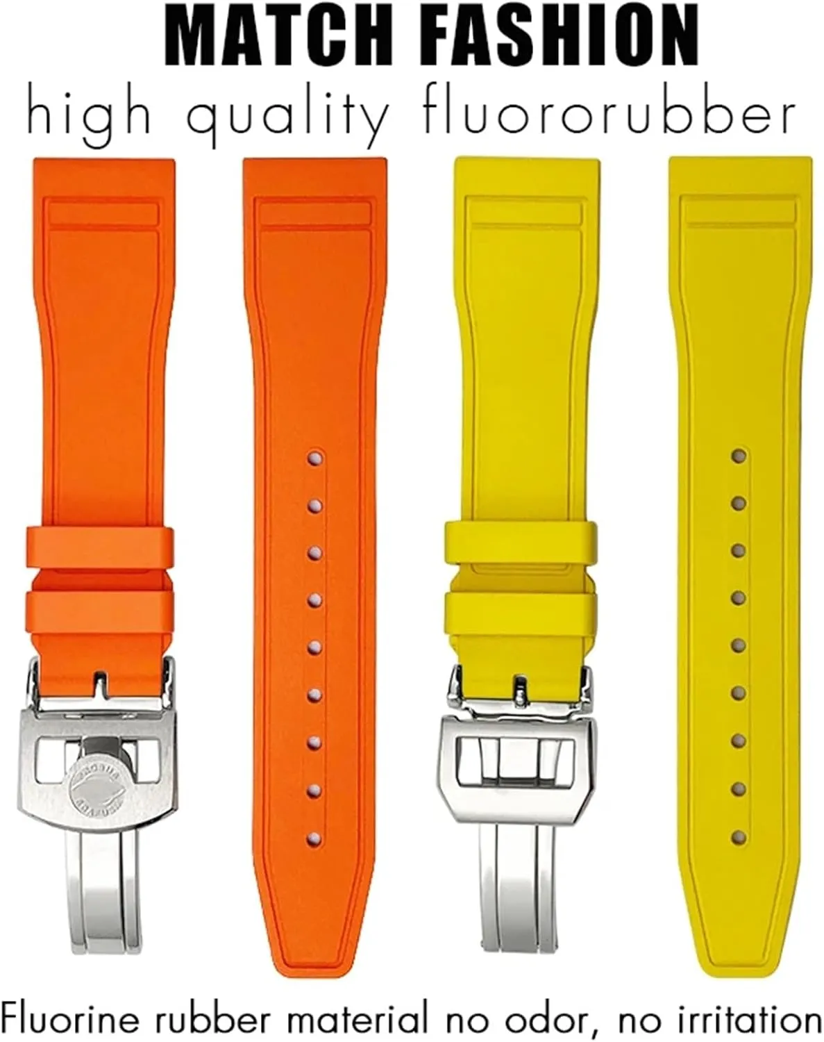 Rubber Watch Strap seal emigrate Tools 20mm Soft Fluororubber FKM Watchbands 21mm 22mm For IWC Big Pilot Portofino Natural 