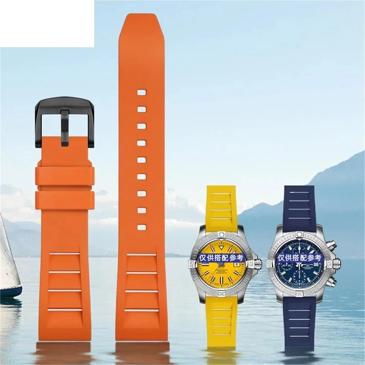 Rubber Watchband 20mm 21mm 22mm 24mm watches band sport watch strap excellent harsh FKM Fluorine 