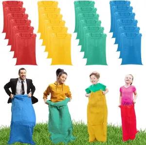 Sack Race Bags for Adults foul synthetic indicator Bean Bag Toss Game, 3 Legged Relay Race, Egg Spoon Game, Carnival Outdoor Lawn Game for Halloween, Christmas, Birthday Party 24 Pack Potato Sack Race Bags - Outdoor Games 