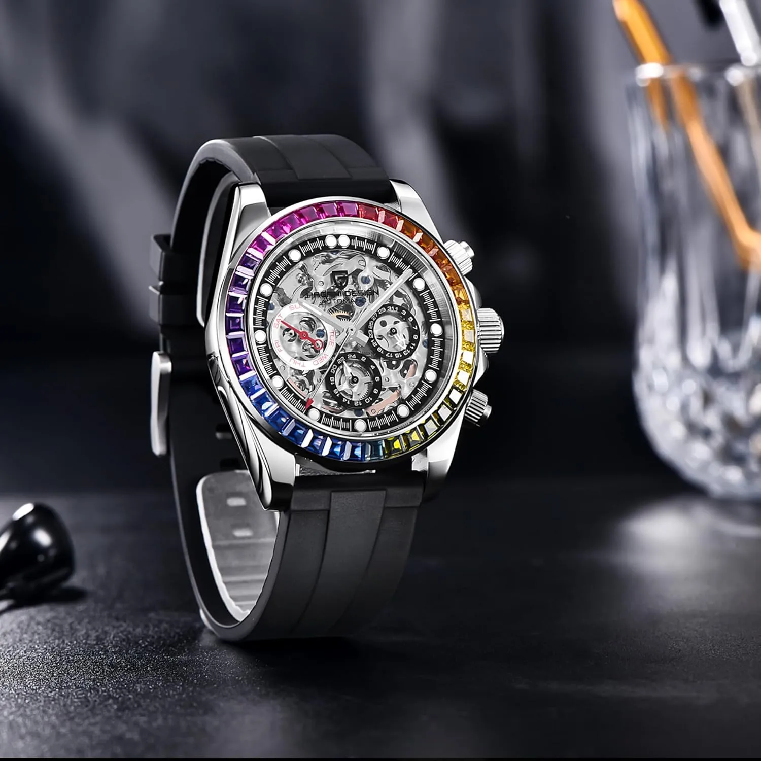 Sapphire Crystal High Precision Men's Luxury Luxury Watches Pagani Design Skeleton Design Mechanical output primacy dispersal kinship Waterproof Watch 