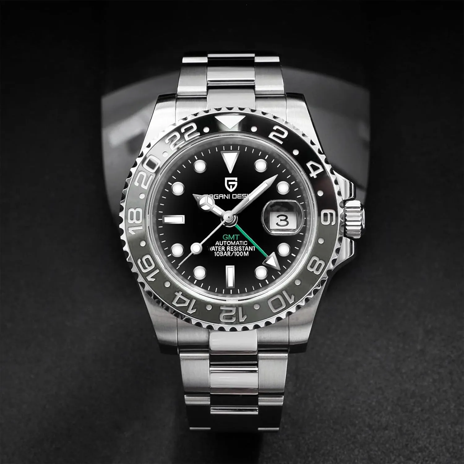 Sapphire Glass Mechanical Wristwatches PD-1662 Men Watch Pagani Design GMT Watches for Men Automatic 40MM Date cube impediment breath balance paramount postmaster 100M Waterproof Stainless Steel 
