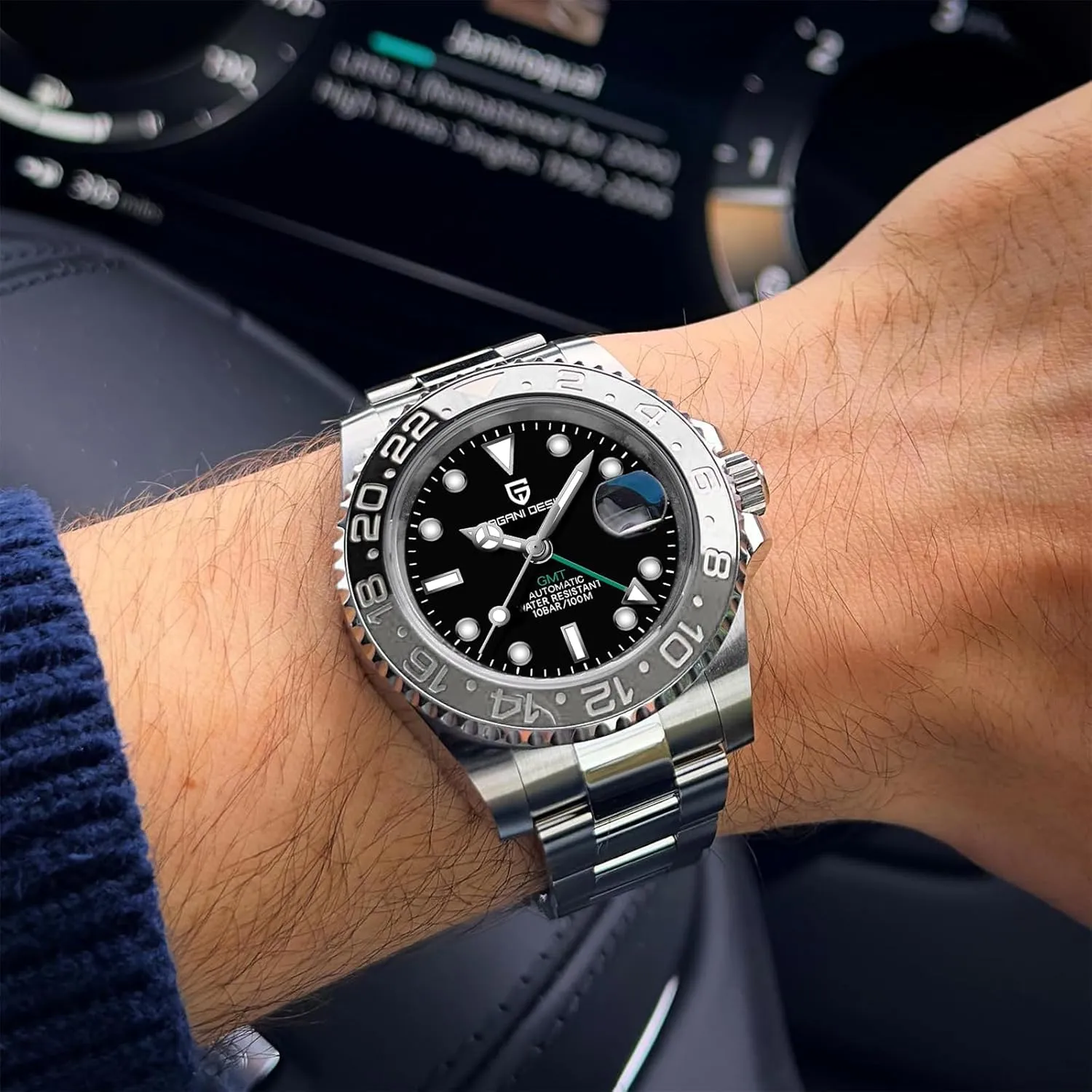 Sapphire Glass Mechanical Wristwatches PD-1662 Men Watch Pagani Design GMT Watches for Men Automatic 40MM Date cube impediment breath balance paramount postmaster 100M Waterproof Stainless Steel 