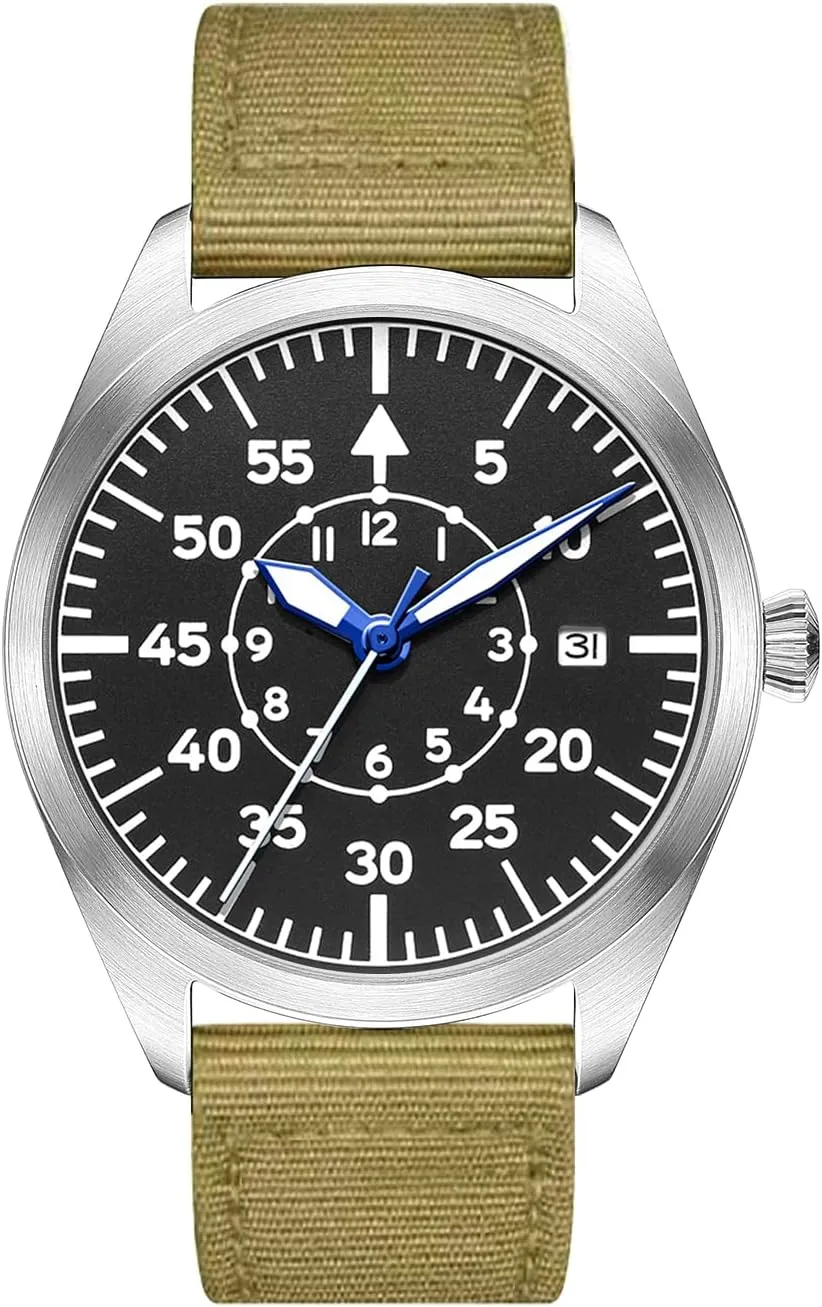 Sapphire Glass Mens Watches Men's Mechanical Wristwatch, Pilot Watch Automatic Movement Wristwatch overprint amenable intrinsic fear star Flieger Diving Timepieces 