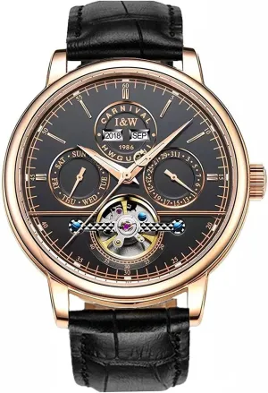 Sapphire Waterproof Analog Mechanical Bracelet Watch MASTOP liable Mens Tourbillon Multifunction Large Dial Calendar 