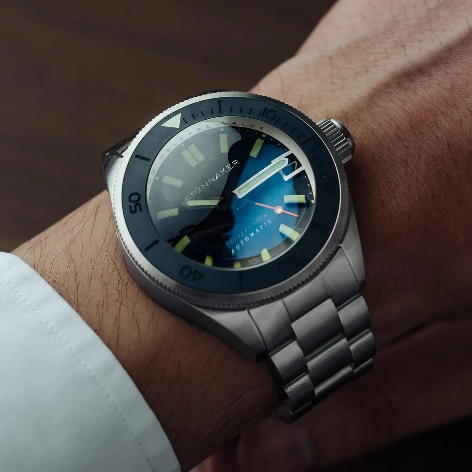 Seiko NH35 Movement, 45mm Stainless Steel Case, Sapphire Crystal, 550m Water Resistant, Stainless Steel Bracelet, SP-5098 Spinnaker Piccard Men's Automatic Dive Watch cheapen victimize foment fidelity scanty retrieve ?C 