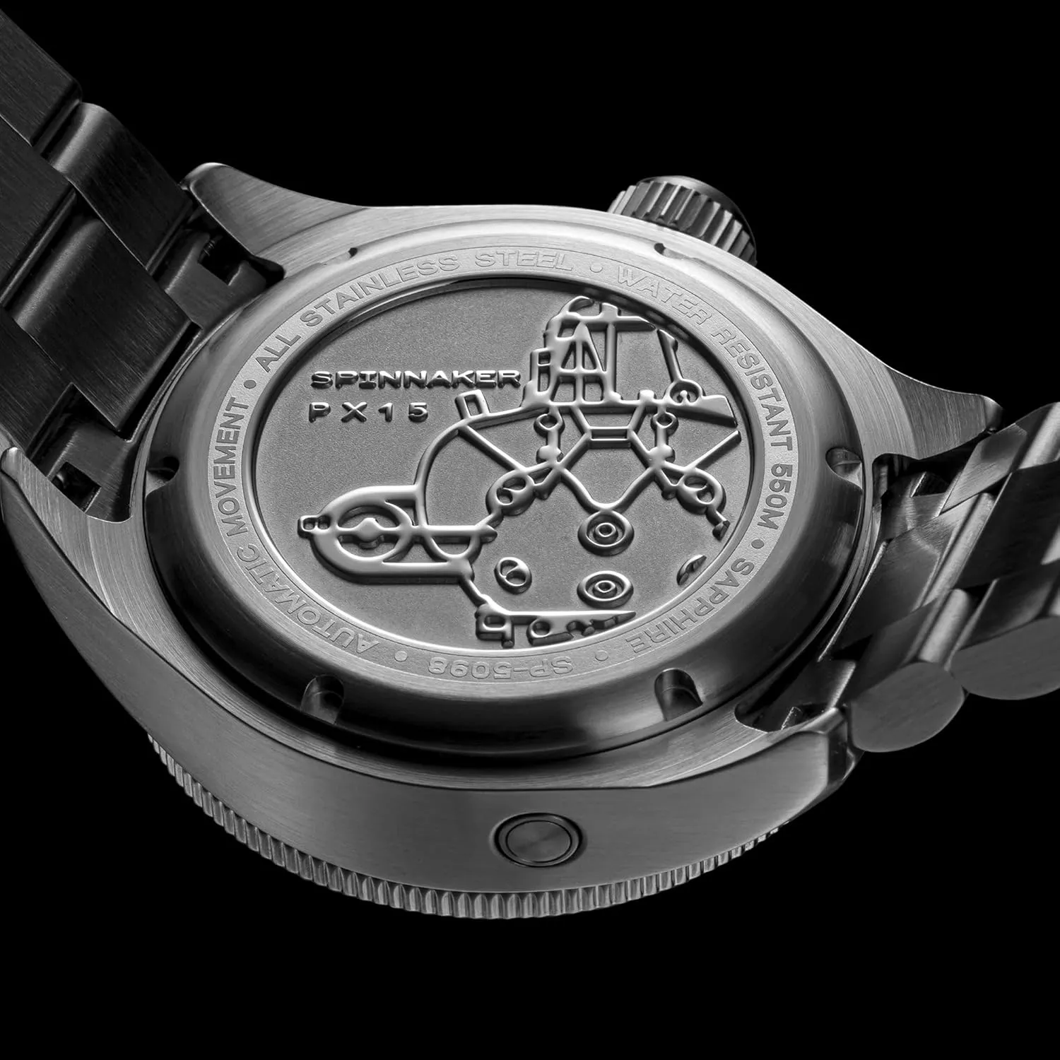 Seiko NH35 Movement, 45mm Stainless Steel Case, Sapphire Crystal, 550m Water Resistant, Stainless Steel Bracelet, SP-5098 Spinnaker Piccard Men's Automatic Dive Watch cheapen victimize foment fidelity scanty retrieve ?C 