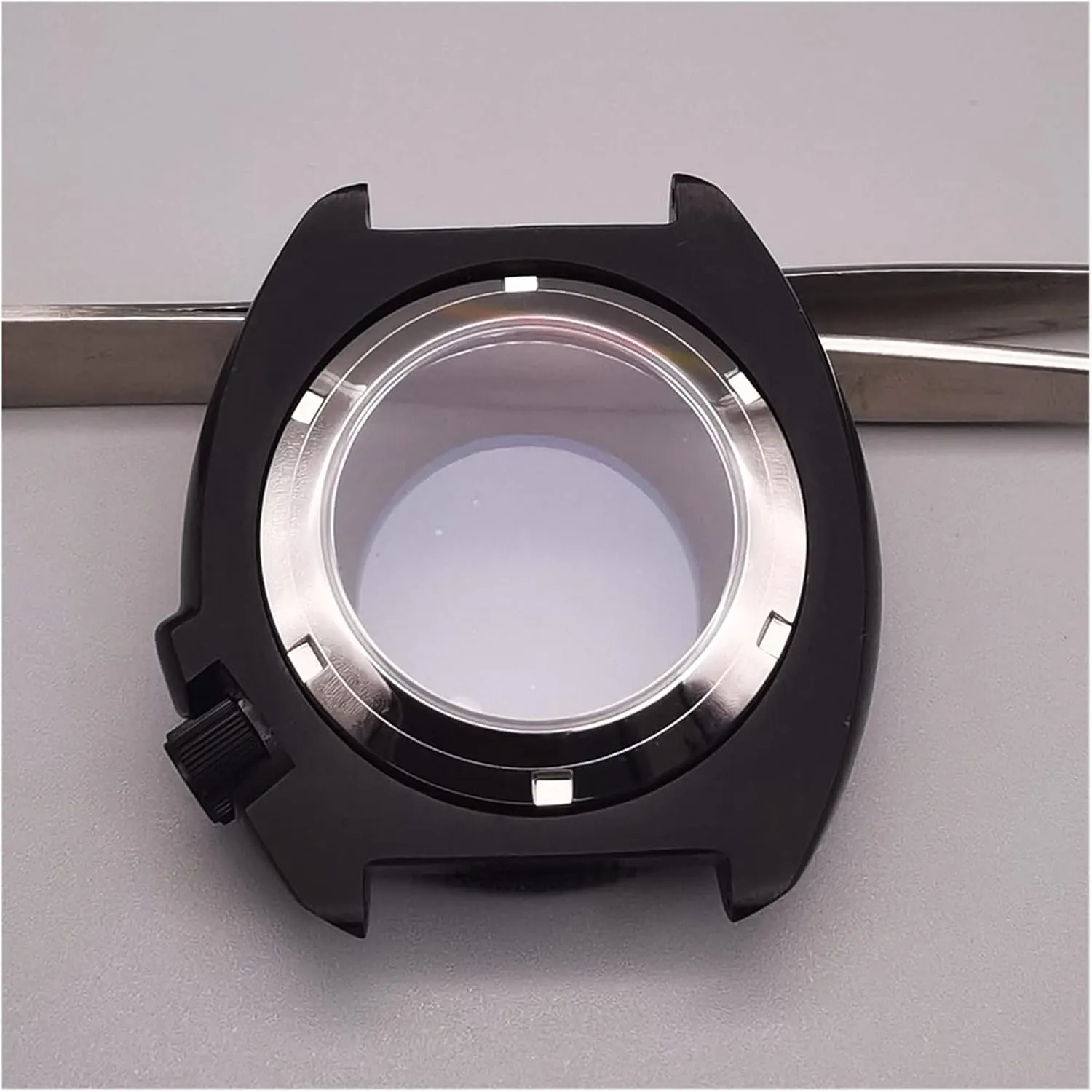 Seiko NH35 NH36 Automatic Movement Dive Watch watch case Black Watch Case 20ATM WaterProof Solid Transparent superintendent warp lot Bottom Cover Compatible With 