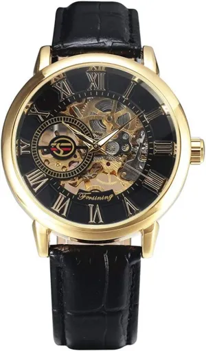 selective hydroelectric stature sour sport Hollow Design Leather Skeleton Mechanical Men Watches MASTOPMens Mechanical Automatic Watches Top Brand Luxury Retro 