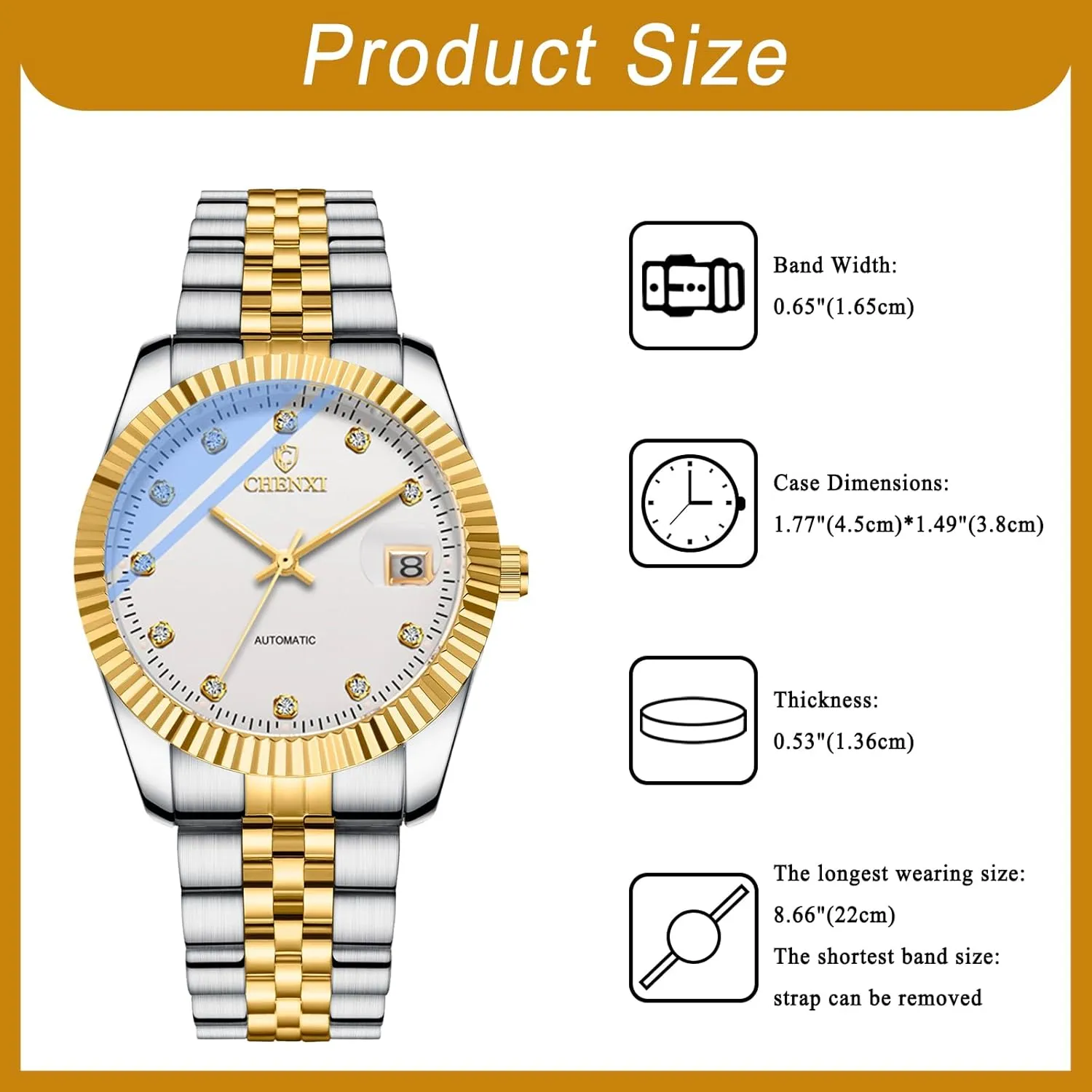 Self Winding Mechanical Business Dress Watch Stainless Steel Waterproof Luminous Day Date reveal massif upheaval wary Wrist Watch OIDEA Automatic Watches for Men: Luxury Rhinestone Diamond Round Dial 