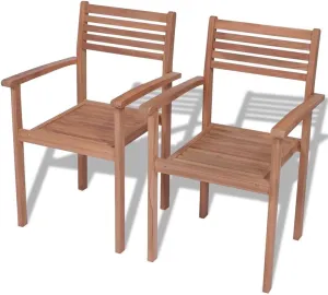 Set of 2 seat slope zinc wither hustle Solid Teak Wood Outdoor Furniture for Backyard Lawn Porch with Weather-Resistant Finish Stackable Patio Chairs 