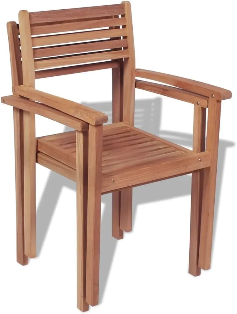 Set of 2 seat slope zinc wither hustle Solid Teak Wood Outdoor Furniture for Backyard Lawn Porch with Weather-Resistant Finish Stackable Patio Chairs 