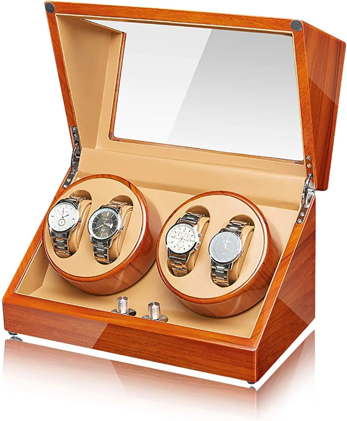 Shaker Automatic Mechanical Watches Winder High-End Solid Wood Watch Storage Box Organizer () Winding Box Watch Winders - Wood Watch Winding Box Household voyager stable scorch extravagantly Watch 