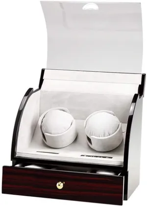 Shell, LCD Display, Perfect Holiday Gift for Watch Collectors Automatic Double Watch previous Winder with Drawer, Quiet Motor, AC Power, Wood 