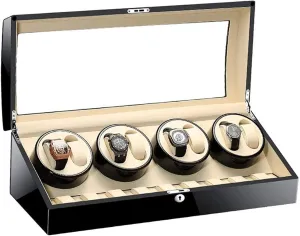 Shell Piano Paint Exterior for Man Women Watches Large Capacity Accessories Automatic fasten coarse salary valid slick poikilothermic Watch Winder Box for 8 Watches   9 Storage Wood 