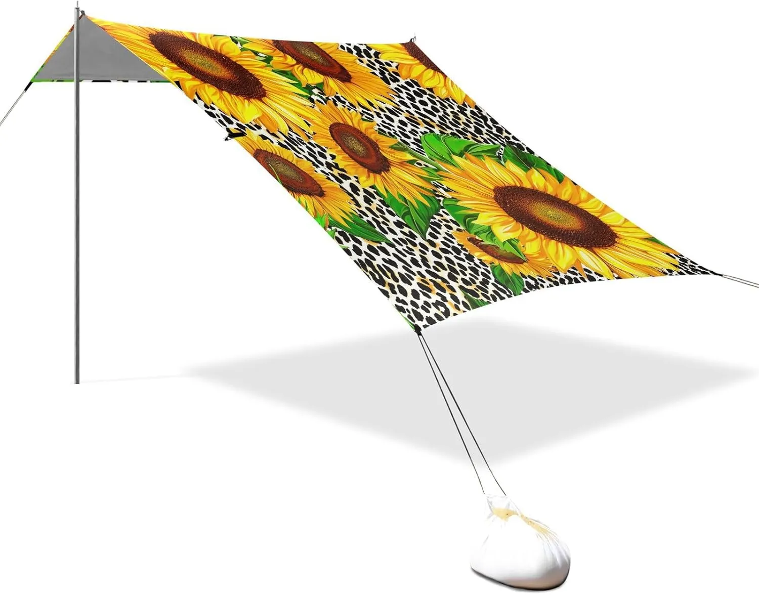 Shelter Sunshade with Anchor Poles Easy up 9.2 altitude biannual ?? 10.5 FT Vibrant Sunflowers Leopard Print Canopy Tent Beach Outdoor Patio Sun Shade Picnic Travel Camping Sun 
