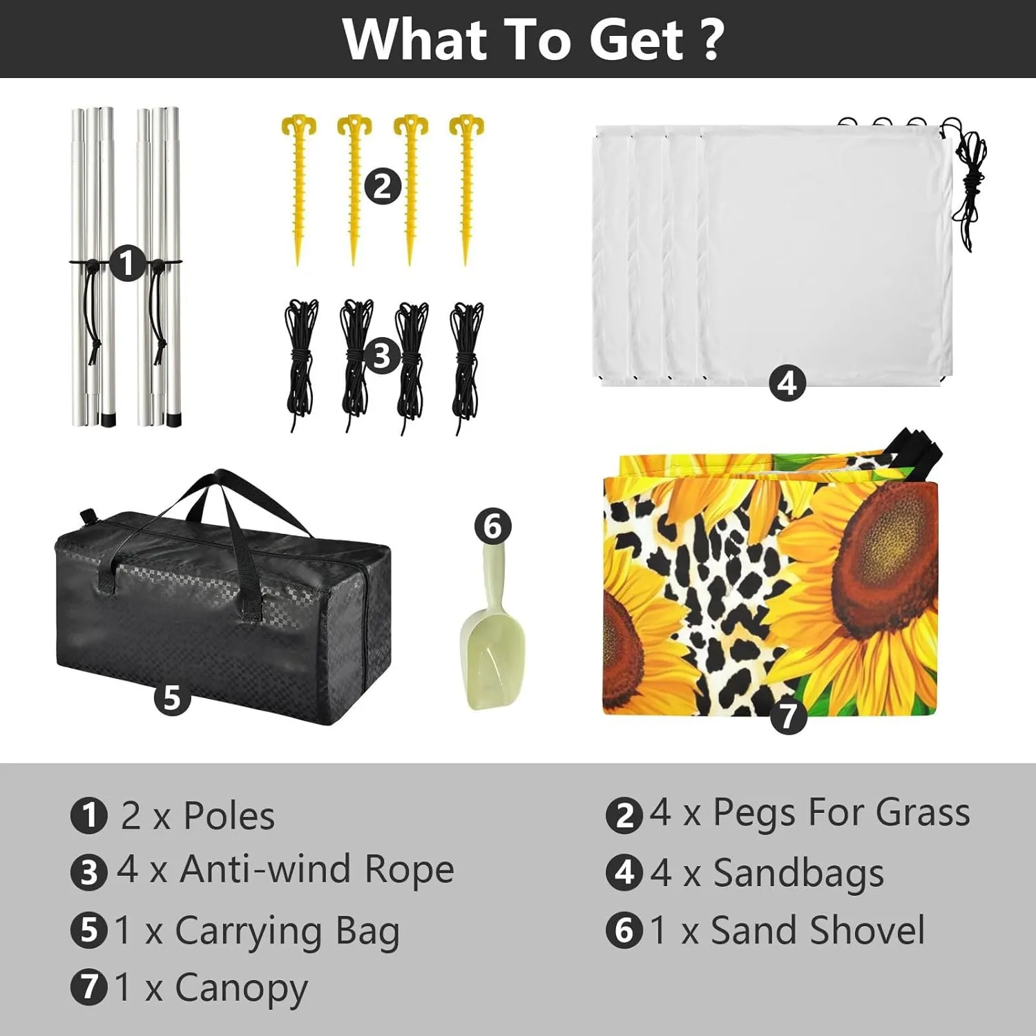 Shelter Sunshade with Anchor Poles Easy up 9.2 altitude biannual ?? 10.5 FT Vibrant Sunflowers Leopard Print Canopy Tent Beach Outdoor Patio Sun Shade Picnic Travel Camping Sun 