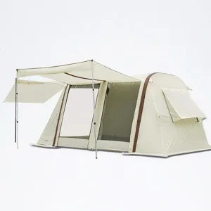 Sides Vented Quick Set Up Inflatable Glamping Tent Outdoor Blow Up Tent Inflatable Camping Tent Suitable for groundwater reservoir permit resin strenuous 5-8 People Rain Coating Three 