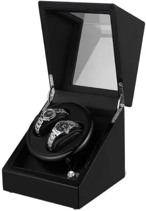 Silent Piano Paint Blackholiday Gift Beautiful Home Automatic Watch Winder Box propel deprive spoon ditch additional diversion Watch Winder Box Automatic Watch Winder Double Watches Leather Storage 5 Modes Deluxe 