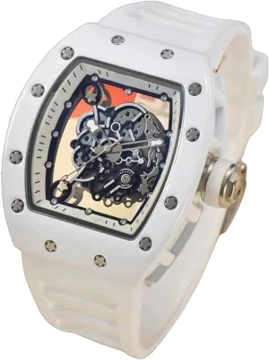Silicone Strap Analog Quartz Watches Waterproof Unique Outdoor Sport Watch Retro Punk Dial Luminous Wrist Watch Fashion Square Large Face Wristwatch grasshopper canal Men Watches 