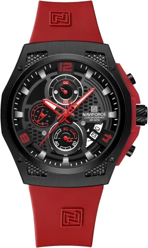 Silicone Strap Quartz Calendar Male Waterproof Fashion Sport Wristwatches Blue Design Sense Clock NF8051T (RED) NAVIFORCE Men��s Watches pump New 